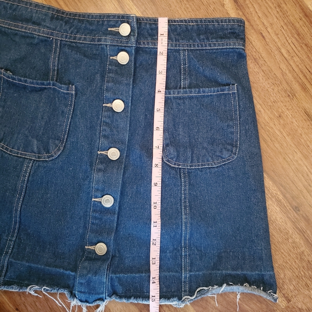 Sans Souci Mini Jean Skirt Size Small Dark Wash - Picture 4 of 5